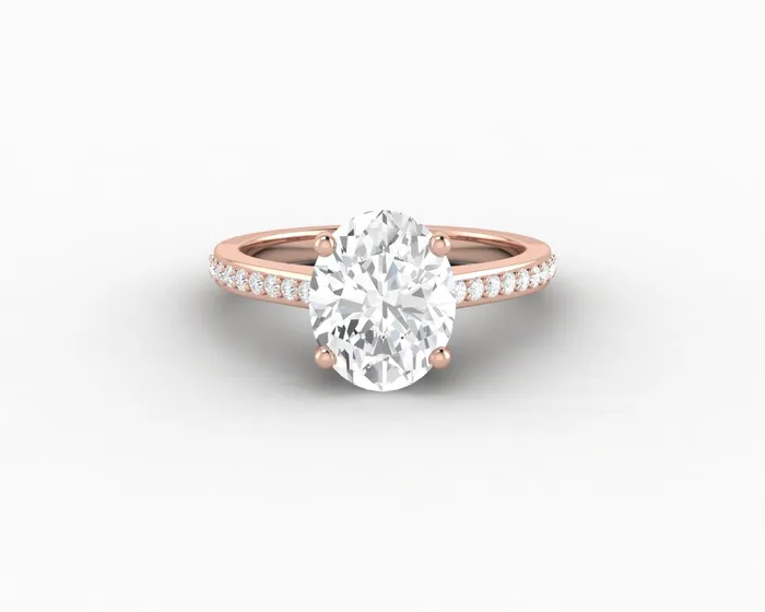 Rings Sapheena Jewelry Larisa 15 Ct Oval Cut Engagement Ring with Side Stones