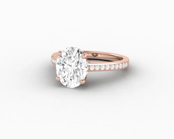 Rings Sapheena Jewelry Larisa 15 Ct Oval Cut Engagement Ring with Side Stones