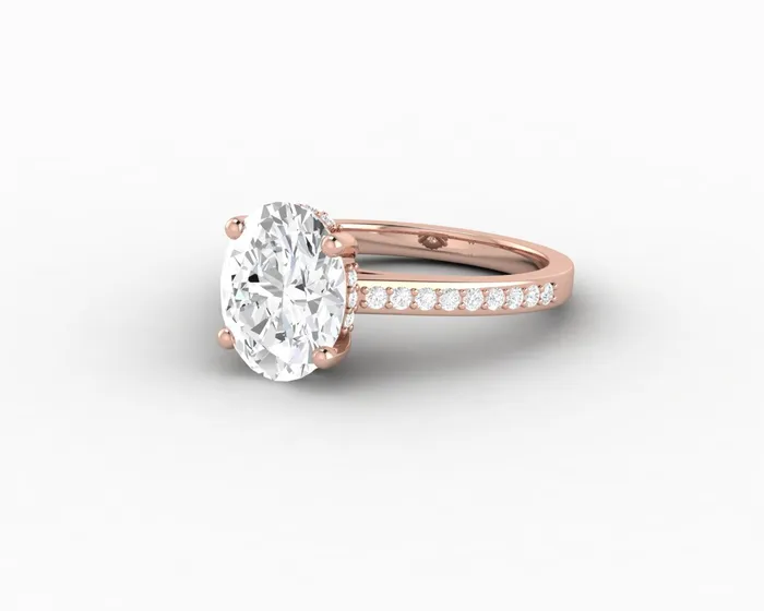 Rings Sapheena Jewelry Larisa 15 Ct Oval Cut Engagement Ring with Side Stones