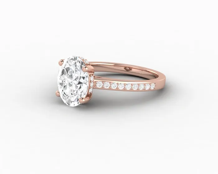 Rings Sapheena Jewelry Larisa 15 Ct Oval Cut Engagement Ring with Side Stones