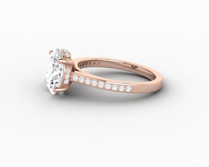 Rings Sapheena Jewelry Larisa 15 Ct Oval Cut Engagement Ring with Side Stones