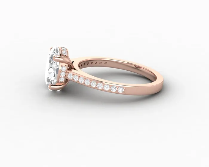 Rings Sapheena Jewelry Larisa 15 Ct Oval Cut Engagement Ring with Side Stones