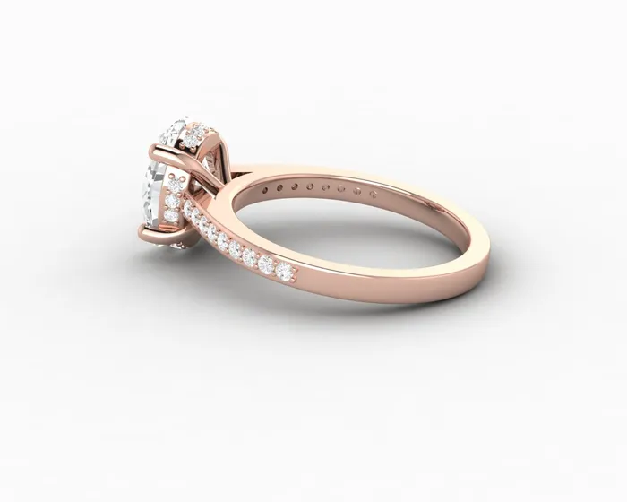 Rings Sapheena Jewelry Larisa 15 Ct Oval Cut Engagement Ring with Side Stones