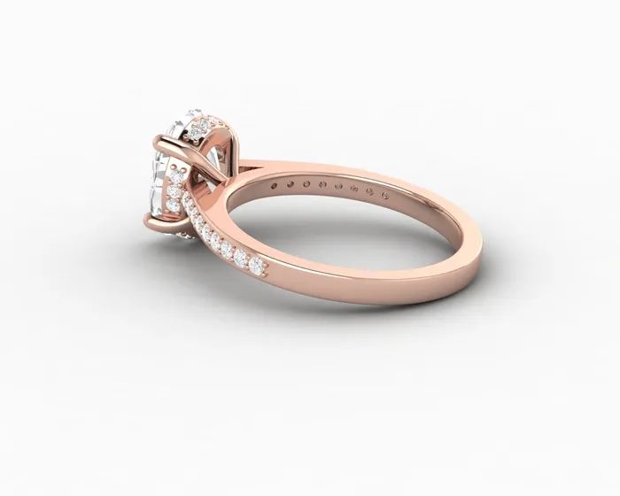 Rings Sapheena Jewelry Larisa 15 Ct Oval Cut Engagement Ring with Side Stones