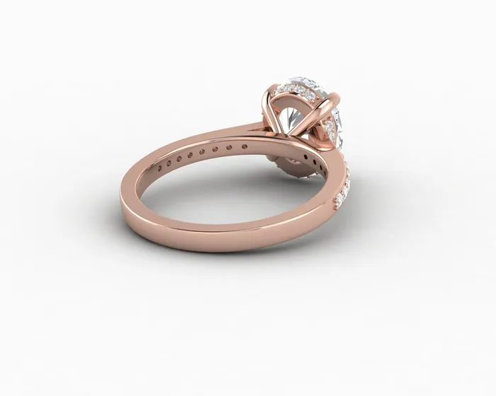Rings Sapheena Jewelry Larisa 15 Ct Oval Cut Engagement Ring with Side Stones