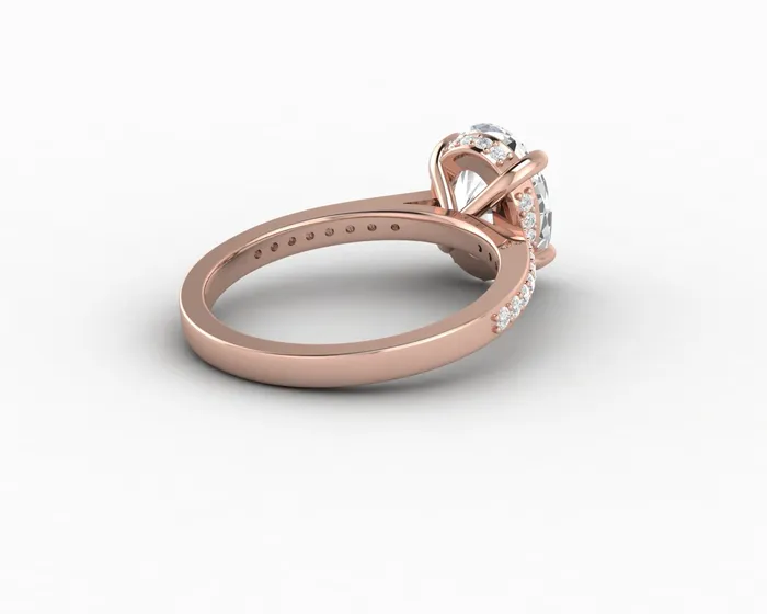 Rings Sapheena Jewelry Larisa 15 Ct Oval Cut Engagement Ring with Side Stones