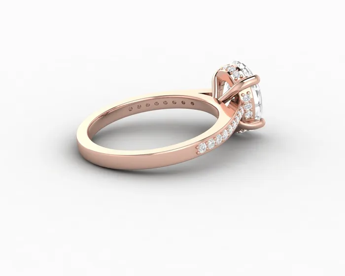 Rings Sapheena Jewelry Larisa 15 Ct Oval Cut Engagement Ring with Side Stones