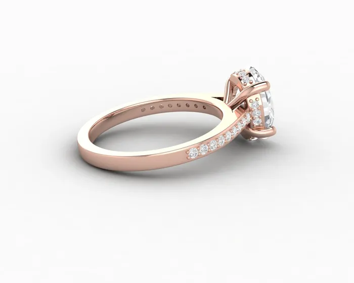 Rings Sapheena Jewelry Larisa 15 Ct Oval Cut Engagement Ring with Side Stones