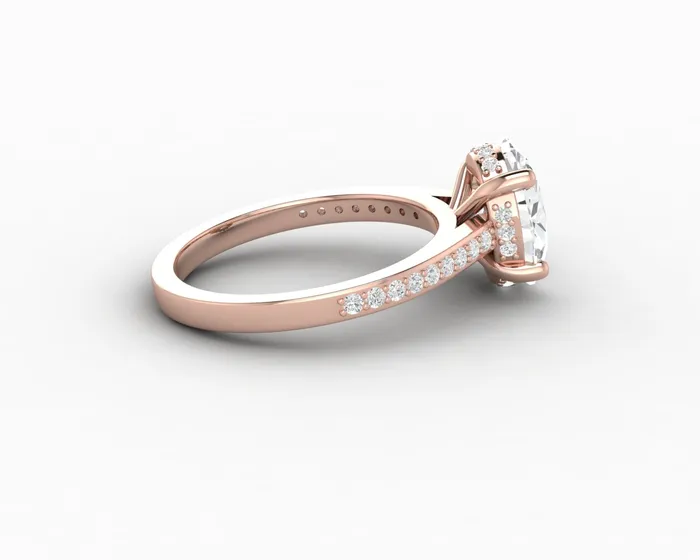 Rings Sapheena Jewelry Larisa 15 Ct Oval Cut Engagement Ring with Side Stones