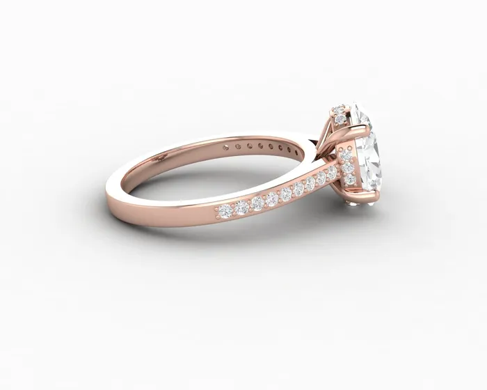 Rings Sapheena Jewelry Larisa 15 Ct Oval Cut Engagement Ring with Side Stones