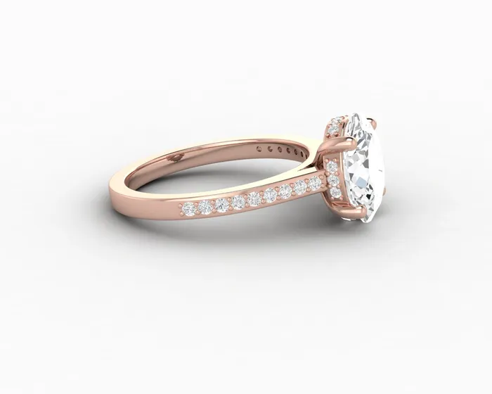 Rings Sapheena Jewelry Larisa 15 Ct Oval Cut Engagement Ring with Side Stones