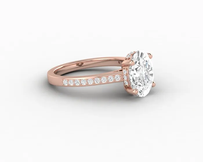 Rings Sapheena Jewelry Larisa 15 Ct Oval Cut Engagement Ring with Side Stones