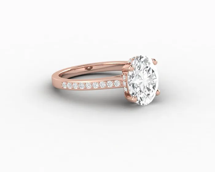 Rings Sapheena Jewelry Larisa 15 Ct Oval Cut Engagement Ring with Side Stones