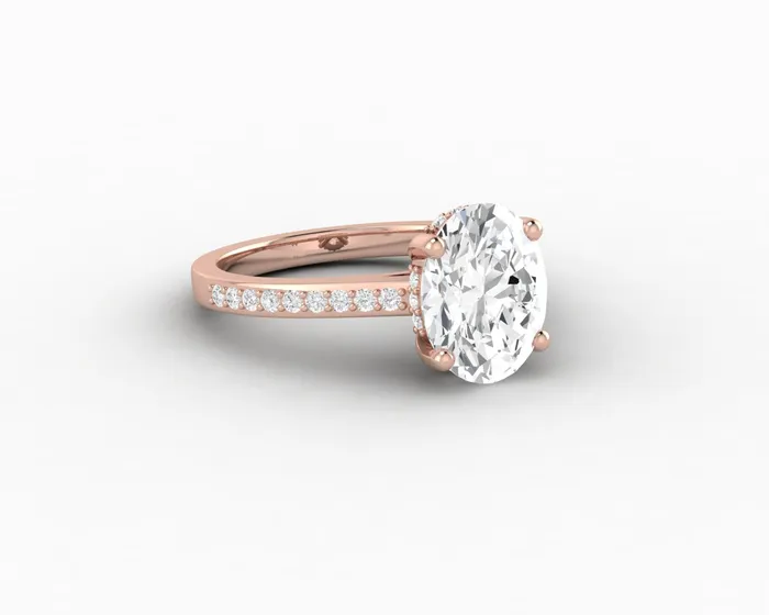 Rings Sapheena Jewelry Larisa 15 Ct Oval Cut Engagement Ring with Side Stones