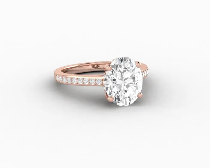 Rings Sapheena Jewelry Larisa 15 Ct Oval Cut Engagement Ring with Side Stones