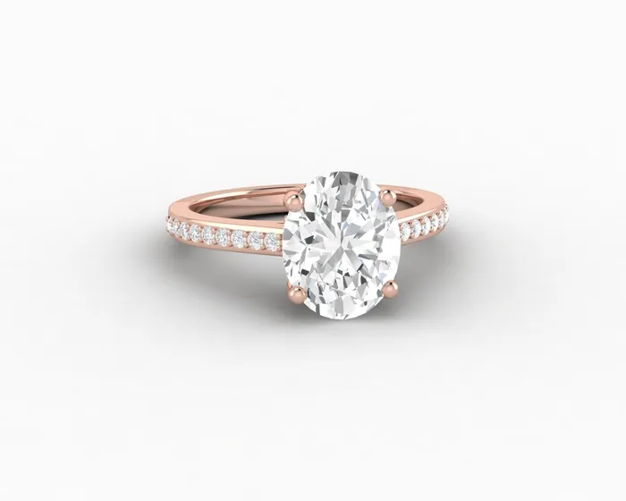 Rings Sapheena Jewelry Larisa 15 Ct Oval Cut Engagement Ring with Side Stones