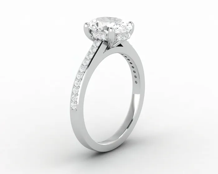 Rings Sapheena Jewelry Larisa 15 Ct Oval Cut Engagement Ring with Side Stones