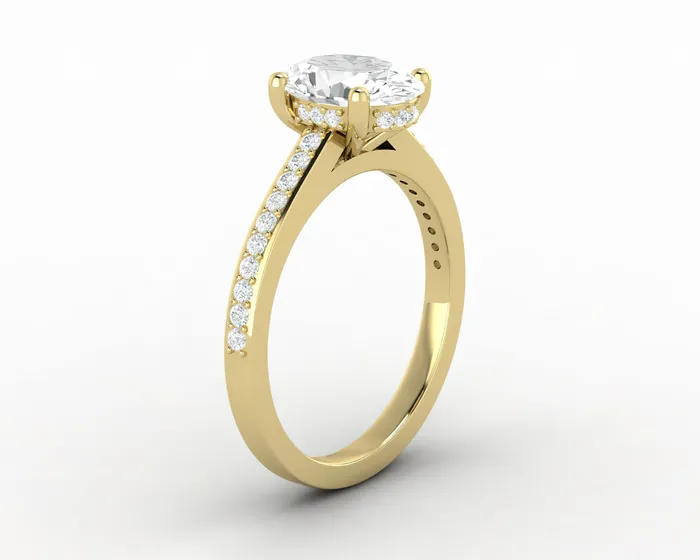 Rings Sapheena Jewelry Larisa 15 Ct Oval Cut Engagement Ring with Side Stones