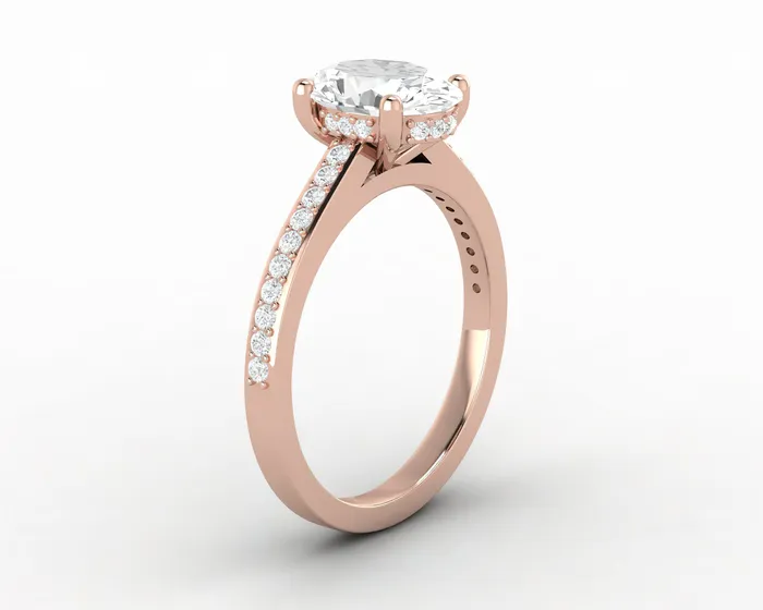Rings Sapheena Jewelry Larisa 15 Ct Oval Cut Engagement Ring with Side Stones