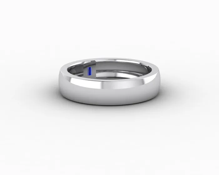 Rings Sapheena Jewelry Mariana 45mm Mens Blue Sapphire Baguette Wedding Band