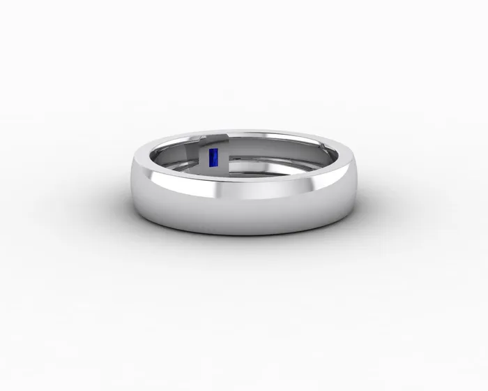 Rings Sapheena Jewelry Mariana 45mm Mens Blue Sapphire Baguette Wedding Band