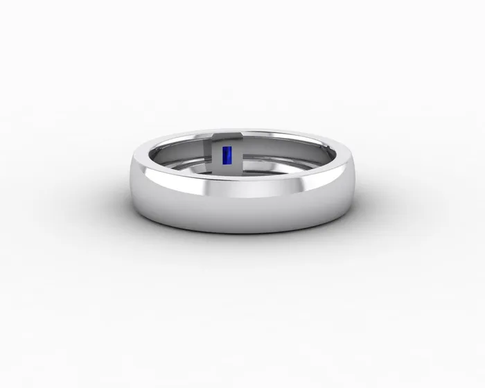 Rings Sapheena Jewelry Mariana 45mm Mens Blue Sapphire Baguette Wedding Band
