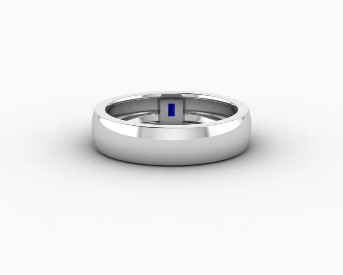 Rings Sapheena Jewelry Mariana 45mm Mens Blue Sapphire Baguette Wedding Band