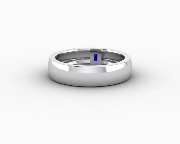 Rings Sapheena Jewelry Mariana 45mm Mens Blue Sapphire Baguette Wedding Band