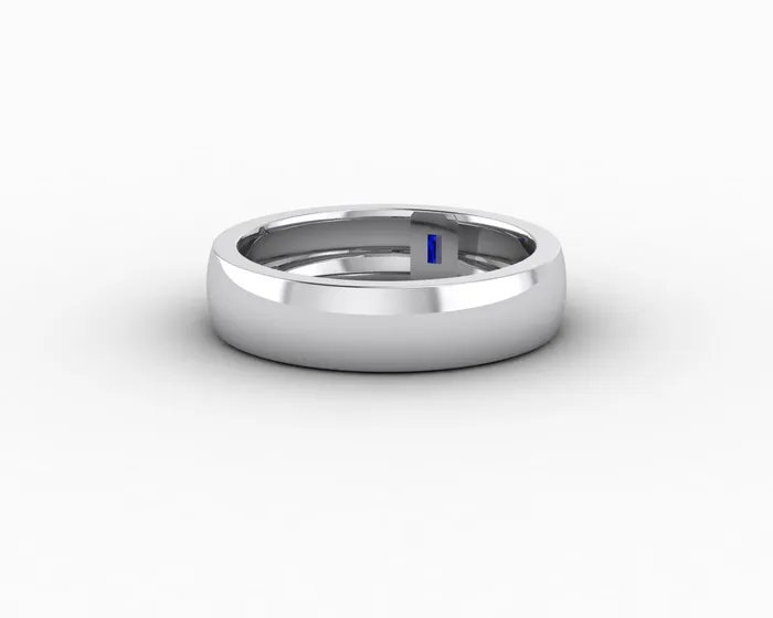 Rings Sapheena Jewelry Mariana 45mm Mens Blue Sapphire Baguette Wedding Band