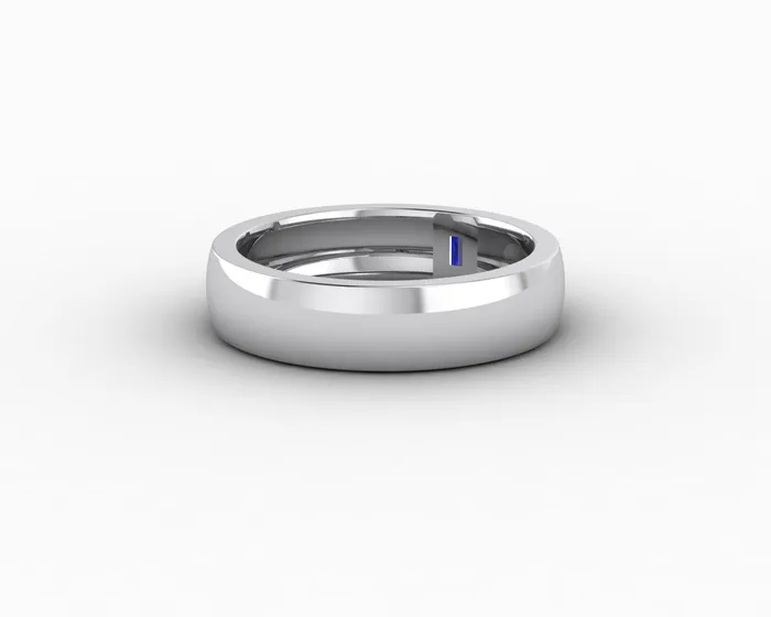 Rings Sapheena Jewelry Mariana 45mm Mens Blue Sapphire Baguette Wedding Band