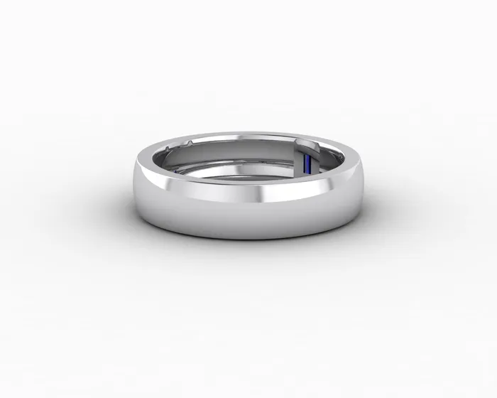 Rings Sapheena Jewelry Mariana 45mm Mens Blue Sapphire Baguette Wedding Band