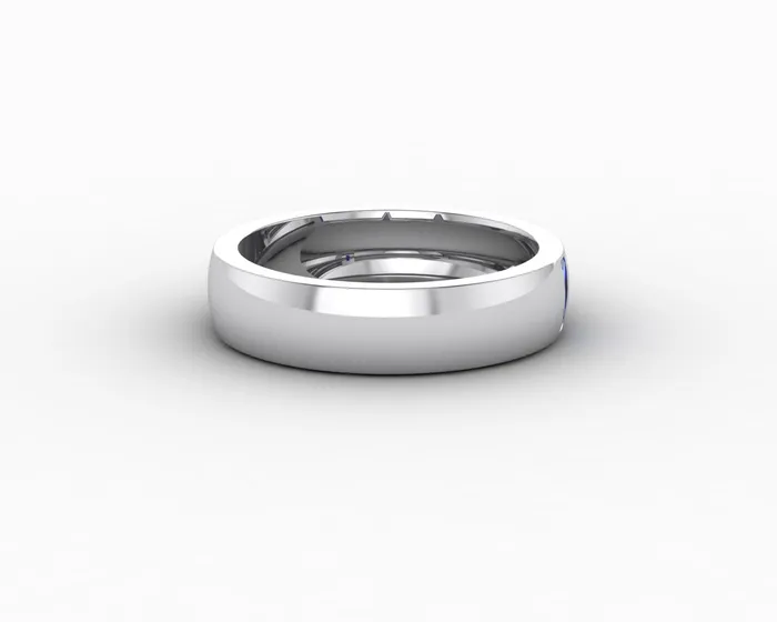 Rings Sapheena Jewelry Mariana 45mm Mens Blue Sapphire Baguette Wedding Band