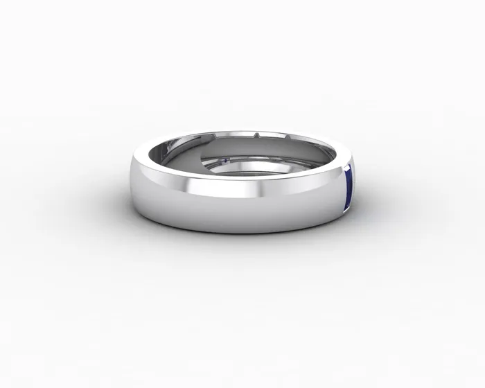 Rings Sapheena Jewelry Mariana 45mm Mens Blue Sapphire Baguette Wedding Band