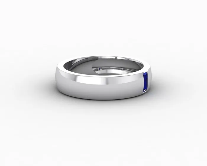 Rings Sapheena Jewelry Mariana 45mm Mens Blue Sapphire Baguette Wedding Band