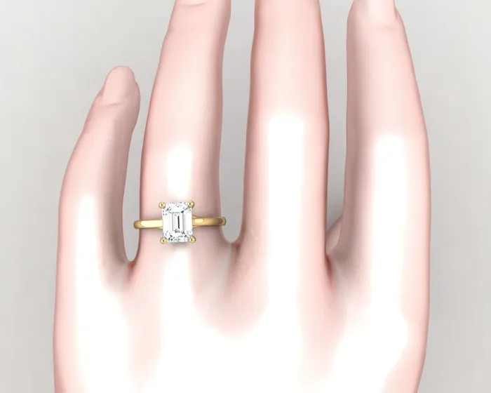 Rings Sapheena Jewelry Nora 15 Ct Solitaire Emerald Cut Engagement Ring