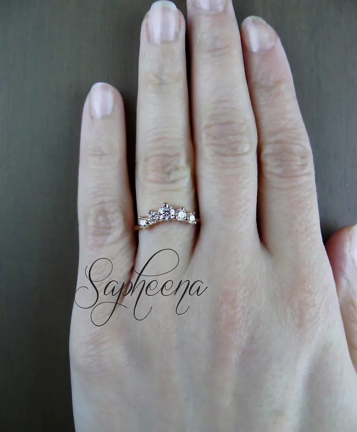 Rings Sapheena Jewelry Paige 35 Ct Curved Wedding Band