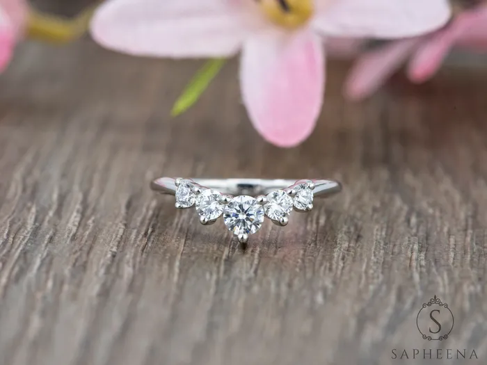 Rings Sapheena Jewelry Paige 35 Ct Curved Wedding Band