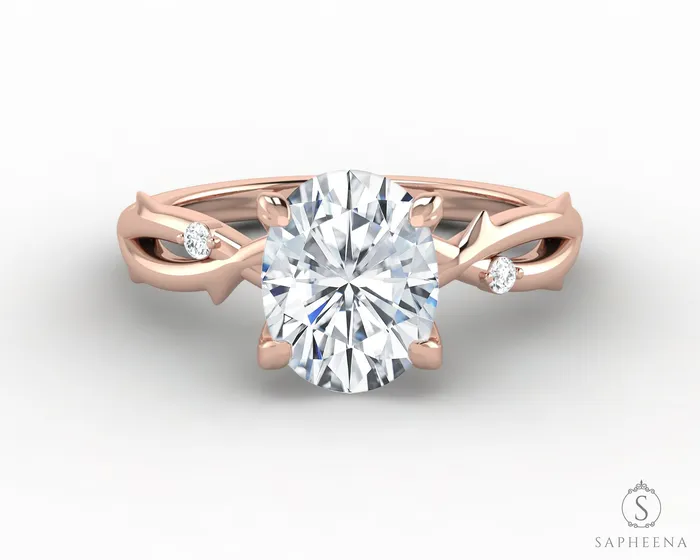 Rings Sapheena Jewelry Silvana 15 Ct Solitaire Oval Cut Engagement Ring