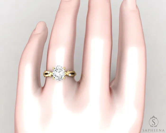 Rings Sapheena Jewelry Silvana 15 Ct Solitaire Oval Cut Engagement Ring