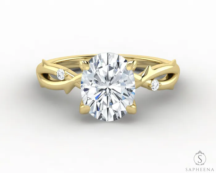 Rings Sapheena Jewelry Silvana 15 Ct Solitaire Oval Cut Engagement Ring