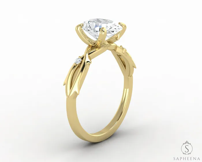 Rings Sapheena Jewelry Silvana 15 Ct Solitaire Oval Cut Engagement Ring