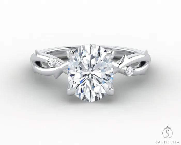 Rings Sapheena Jewelry Silvana 15 Ct Solitaire Oval Cut Engagement Ring