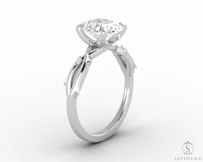 Rings Sapheena Jewelry Silvana 15 Ct Solitaire Oval Cut Engagement Ring