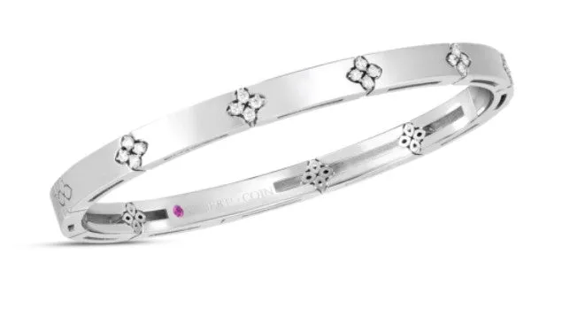 ROBERTO COIN Bracelets 18K GOLD LOVE IN VERONA NARROW WIDTH DIAMOND ACCENT BANGLE ROBERTO COIN Bracelets 18K GOLD LOVE IN VERONA NARROW WIDTH DIAMOND ACCENT BANGLE