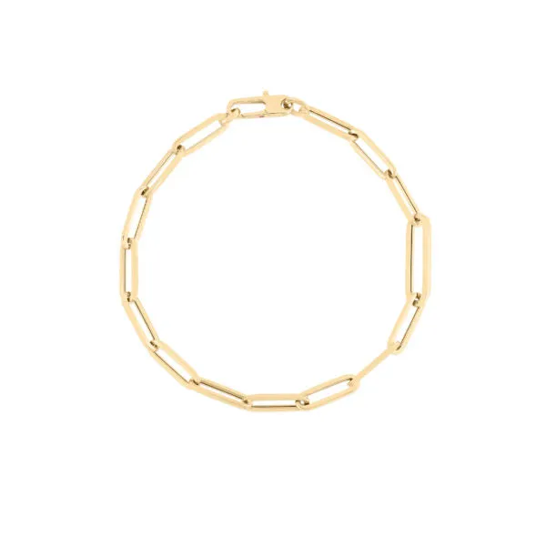 ROBERTO COIN Earrings 18K YELLOW DESIGNER GOLD ALTERNATING SIZE PAPERCLIP LINK BRACLET ROBERTO COIN Earrings 18K YELLOW DESIGNER GOLD ALTERNATING SIZE PAPERCLIP LINK BRACLET