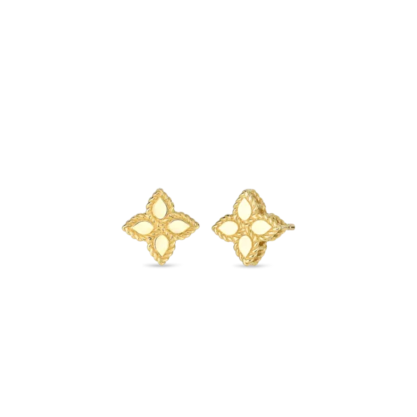 ROBERTO COIN Earrings 18K YELLOW GOLD PRINCESS FLOWER SMALL STUD EARRINGS ROBERTO COIN Earrings 18K YELLOW GOLD PRINCESS FLOWER SMALL STUD EARRINGS