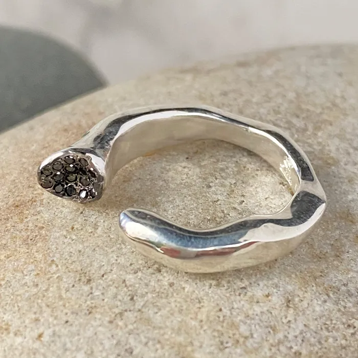 Rosa Maria Rosa Maria Briza Silver Ring wBlack Diamonds Rings
