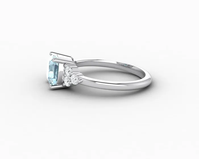 Sapheena Jewelry Rings Astrid 15 Ct Cushion Cut Natural Aquamarine Engagement Ring