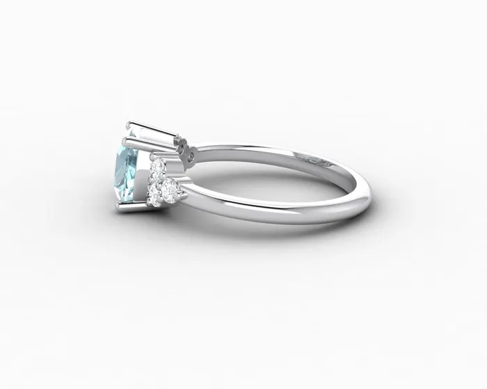 Sapheena Jewelry Rings Astrid 15 Ct Cushion Cut Natural Aquamarine Engagement Ring