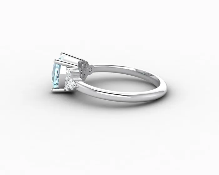 Sapheena Jewelry Rings Astrid 15 Ct Cushion Cut Natural Aquamarine Engagement Ring